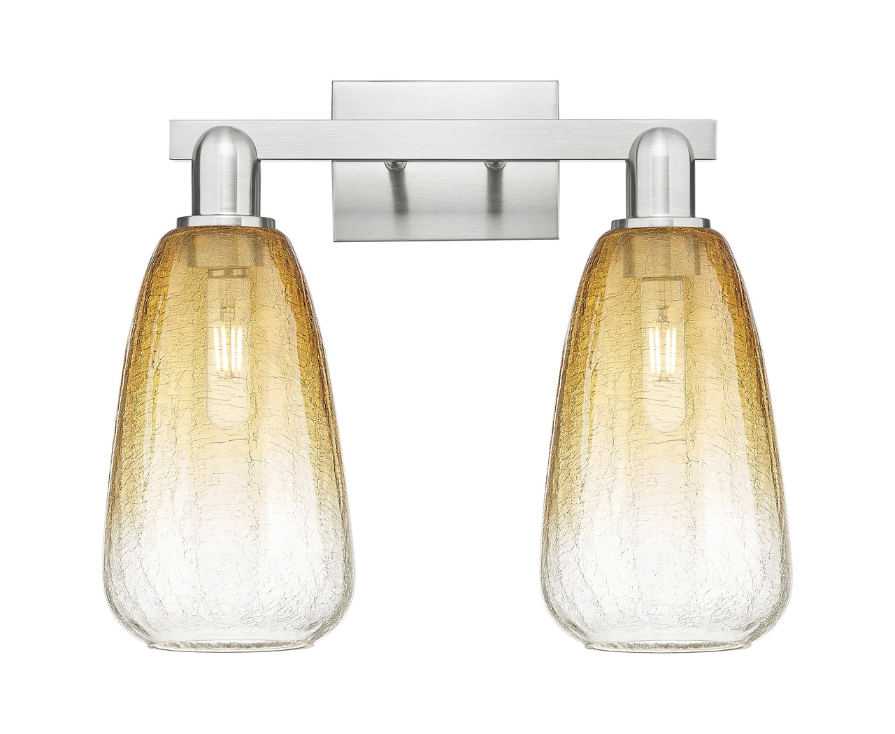 INNOVATIONS 716-2W-SN-G480-6AM Brookhaven Almond 2-Light Bath Vanity Light Brushed Satin Nickel
