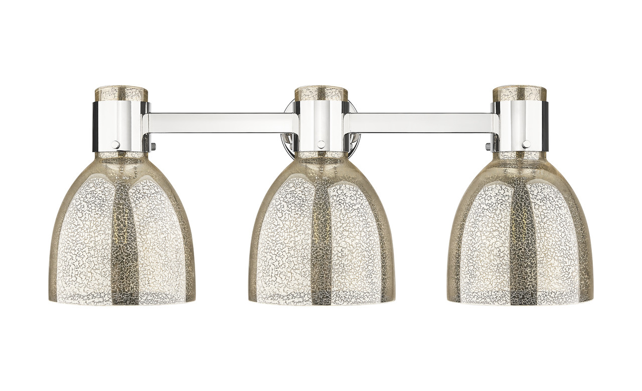 INNOVATIONS 464-3W-PN-G464D-7ME Lawton Bell 3-Light Bath Vanity Light Polished Nickel