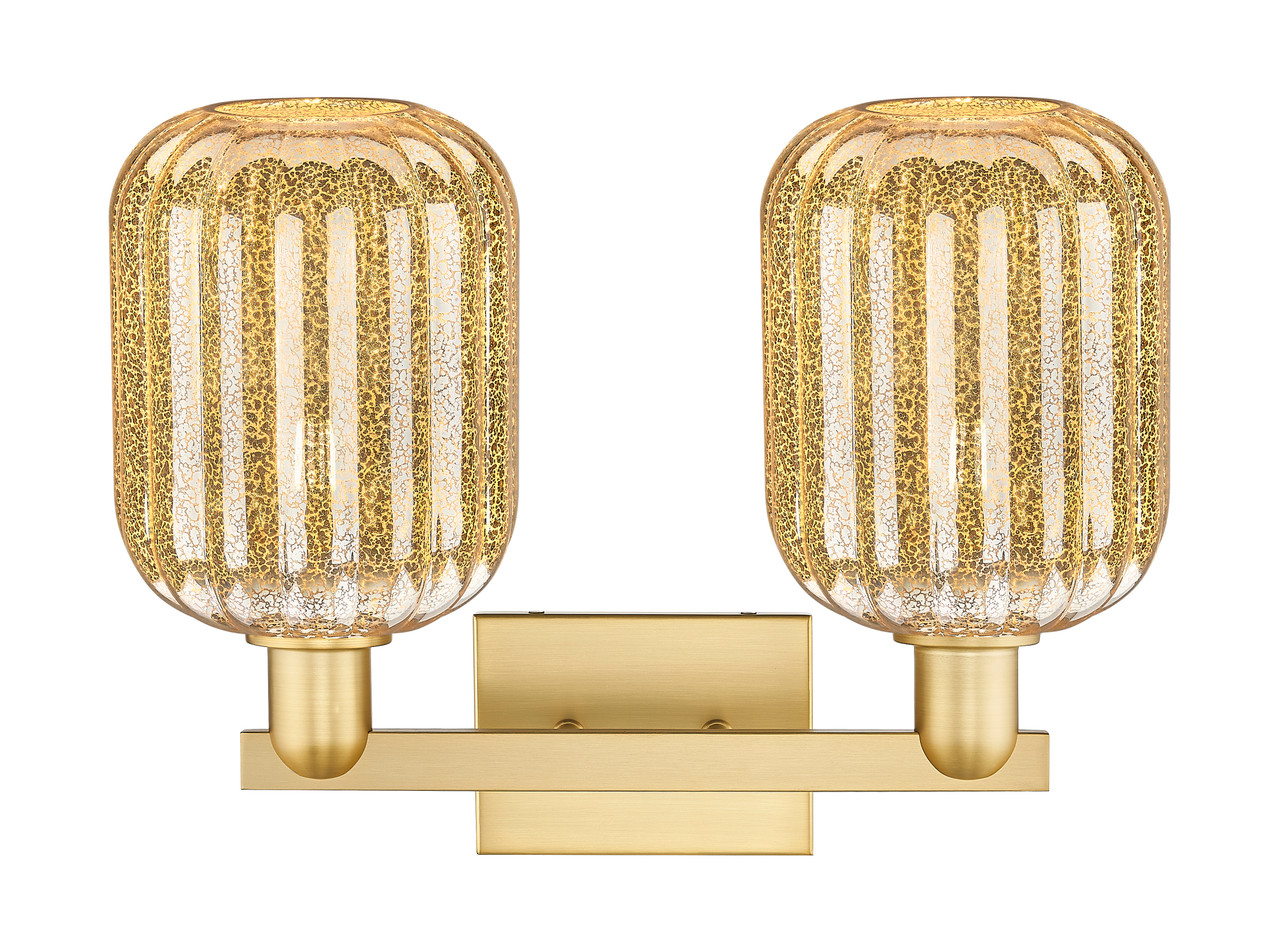 INNOVATIONS 716-2W-SG-G460-7ME Preston 2-Light Bath Vanity Light Satin Gold