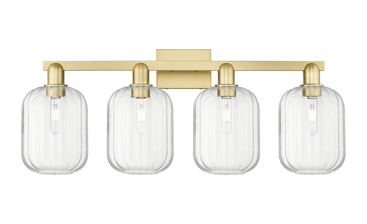 INNOVATIONS 716-4W-SG-G460-7CL Preston 4-Light Bath Vanity Light Satin Gold