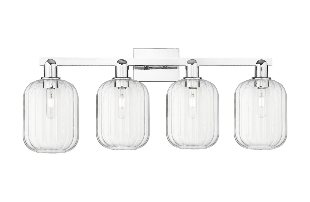 INNOVATIONS 716-4W-PC-G460-7CL Preston 4-Light Bath Vanity Light Polished Chrome
