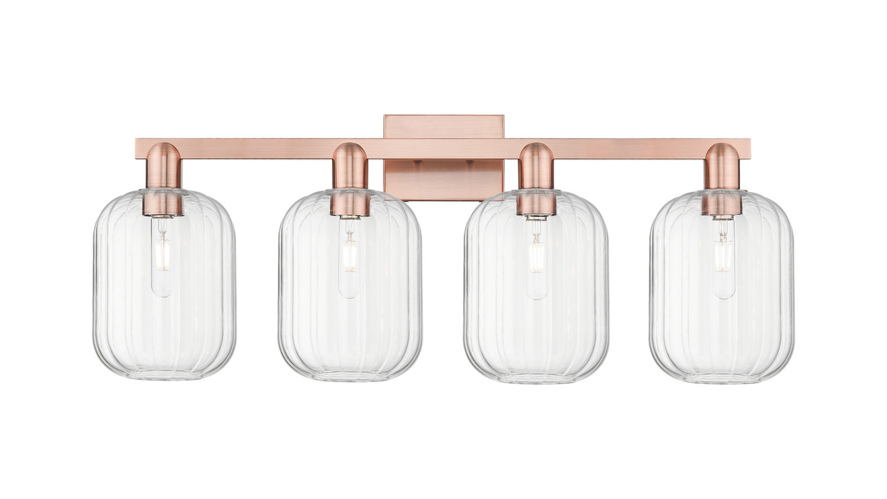 INNOVATIONS 716-4W-AC-G460-7CL Preston 4-Light Bath Vanity Light Antique Copper