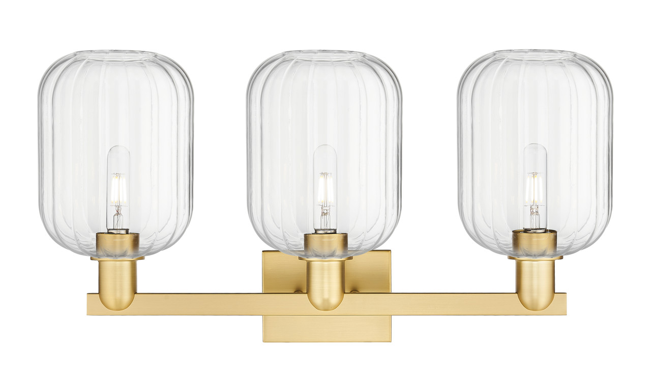 INNOVATIONS 716-3W-SG-G460-7CL Preston 3-Light Bath Vanity Light Satin Gold
