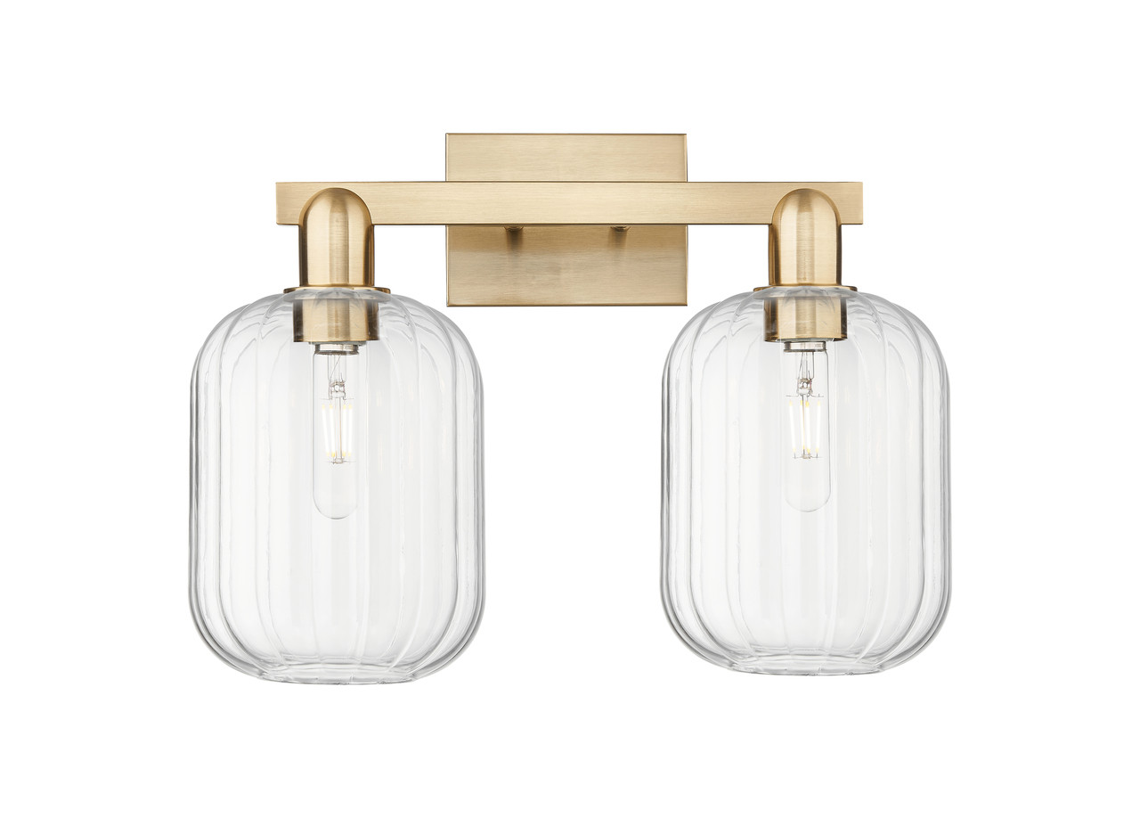 INNOVATIONS 716-2W-CB-G460-7CL Preston 2-Light Bath Vanity Light Champagne Bronze