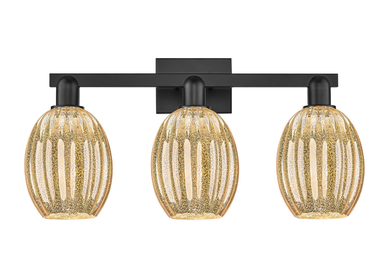 INNOVATIONS 716-3W-BK-G459-6ME Preston 3-Light Bath Vanity Light Matte Black