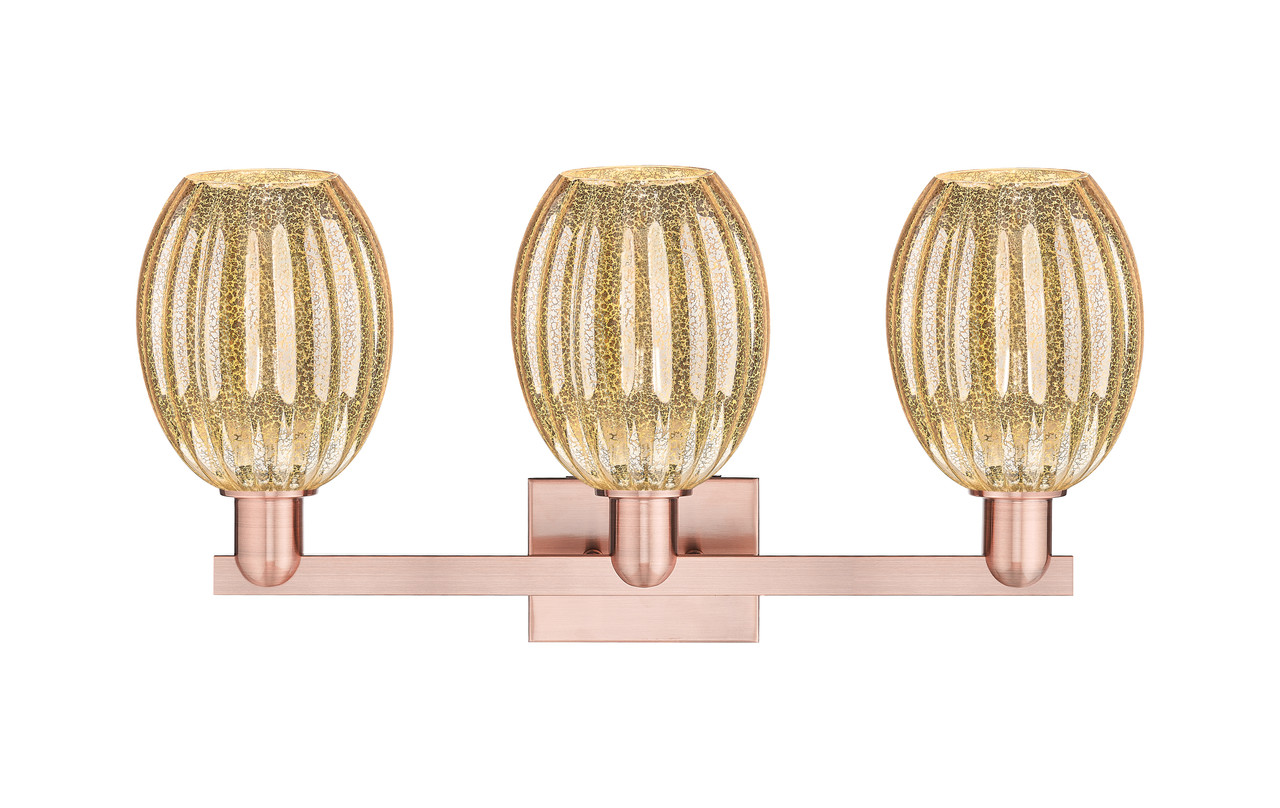 INNOVATIONS 716-3W-AC-G459-6ME Preston 3-Light Bath Vanity Light Antique Copper