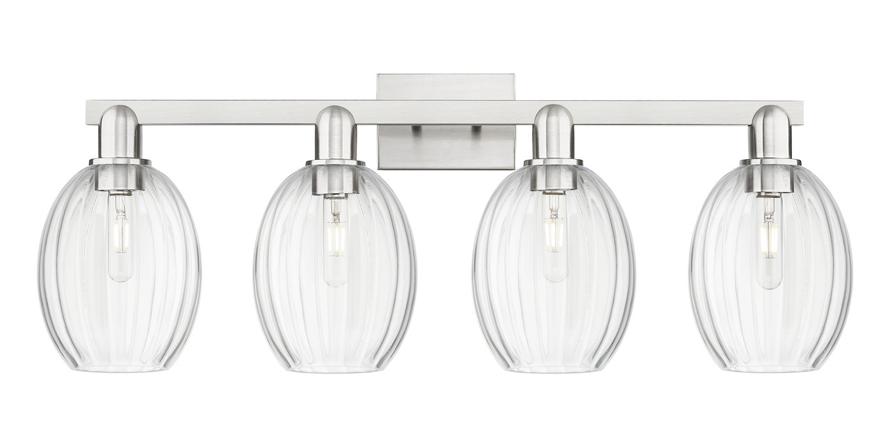 INNOVATIONS 716-4W-SN-G459-6CL Preston 4-Light Bath Vanity Light Brushed Satin Nickel