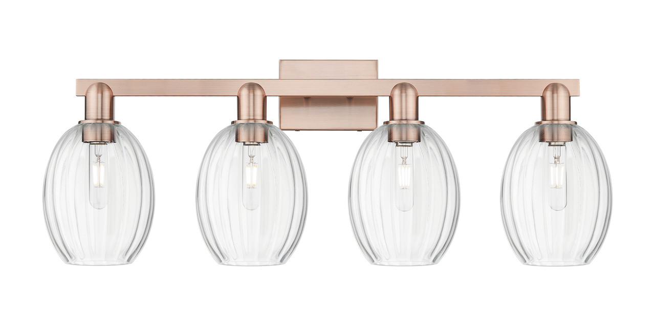 INNOVATIONS 716-4W-AC-G459-6CL Preston 4-Light Bath Vanity Light Antique Copper