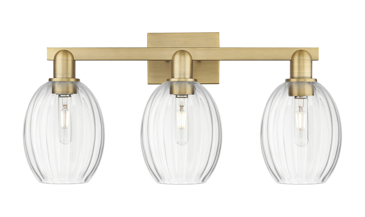 INNOVATIONS 716-3W-BB-G459-6CL Preston 3-Light Bath Vanity Light Brushed Brass
