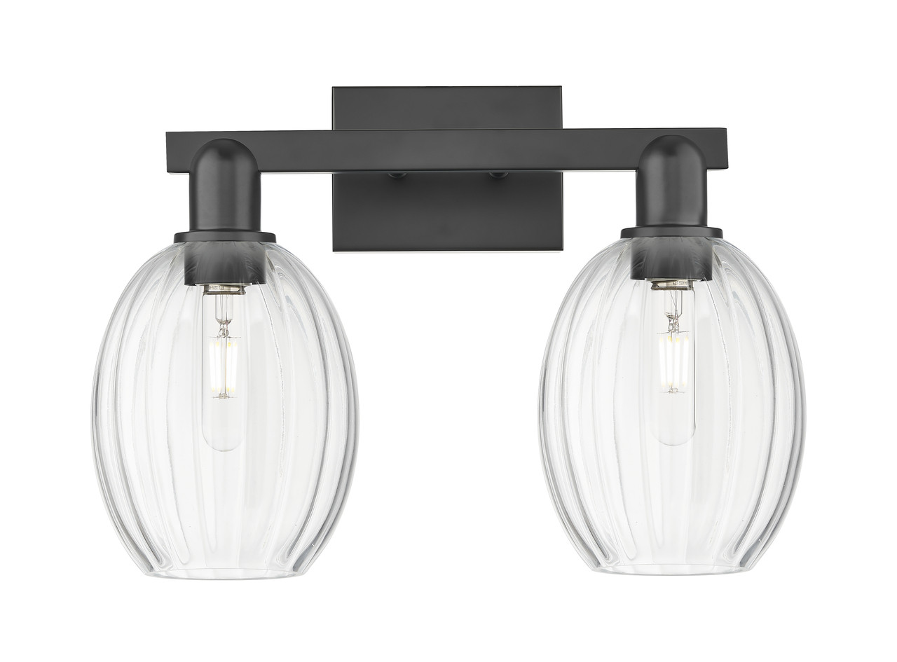 INNOVATIONS 716-2W-BK-G459-6CL Preston 2-Light Bath Vanity Light Matte Black