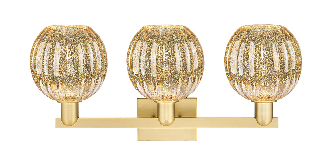 INNOVATIONS 716-3W-SG-G458-7ME Preston 3-Light Bath Vanity Light Satin Gold