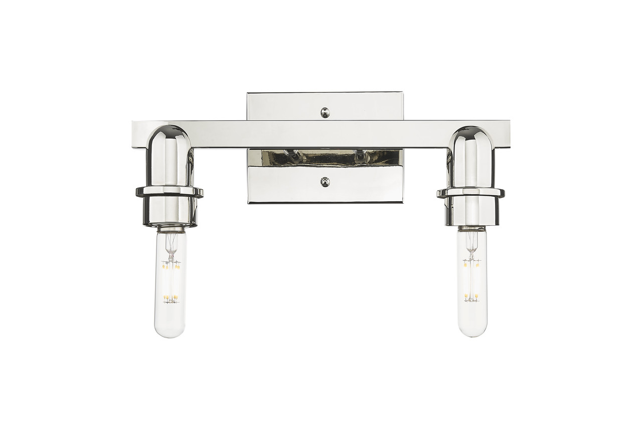 INNOVATIONS 716-2W-PN-G458-7ME Preston 2-Light Bath Vanity Light Polished Nickel