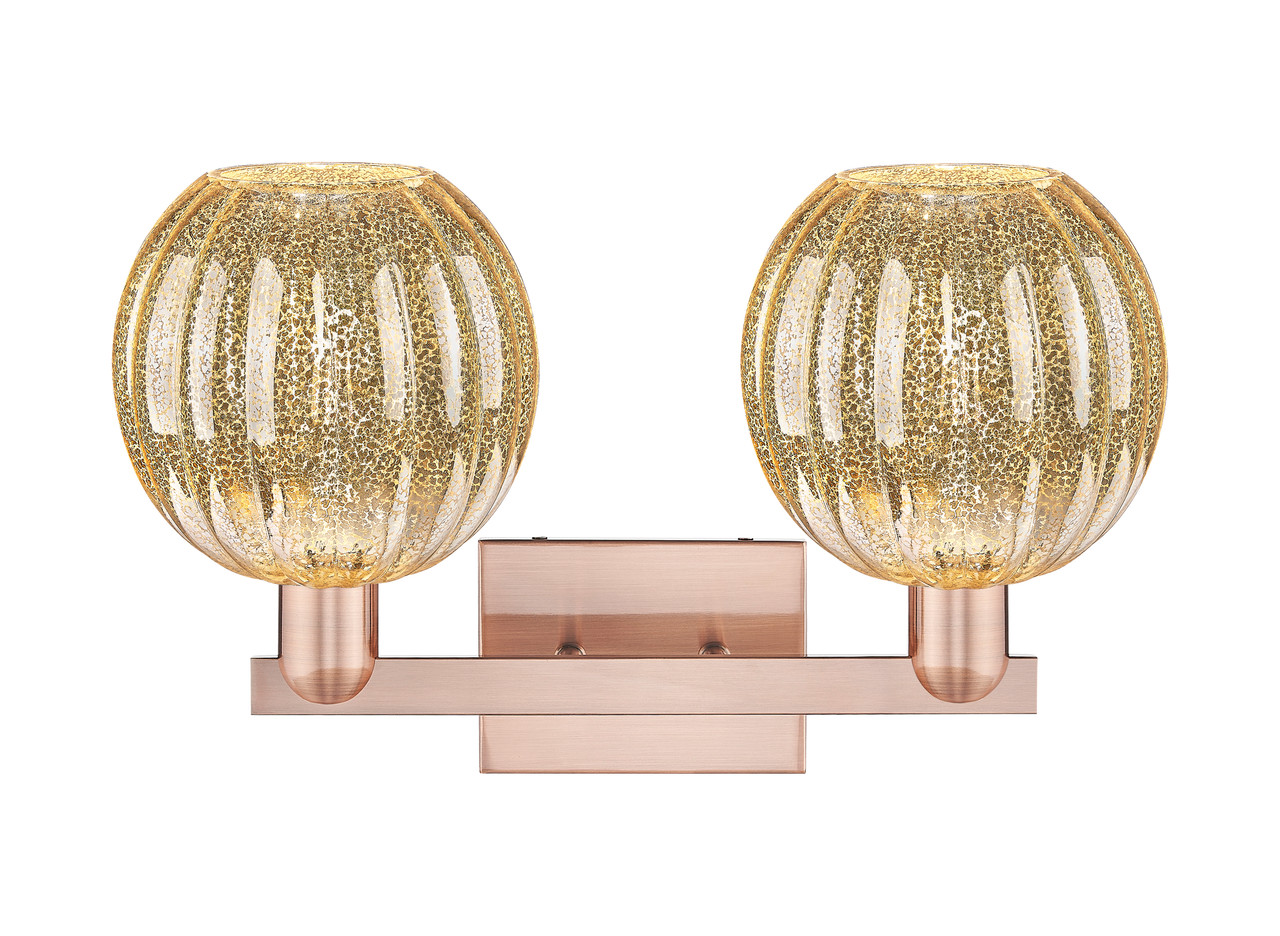 INNOVATIONS 716-2W-AC-G458-7ME Preston 2-Light Bath Vanity Light Antique Copper