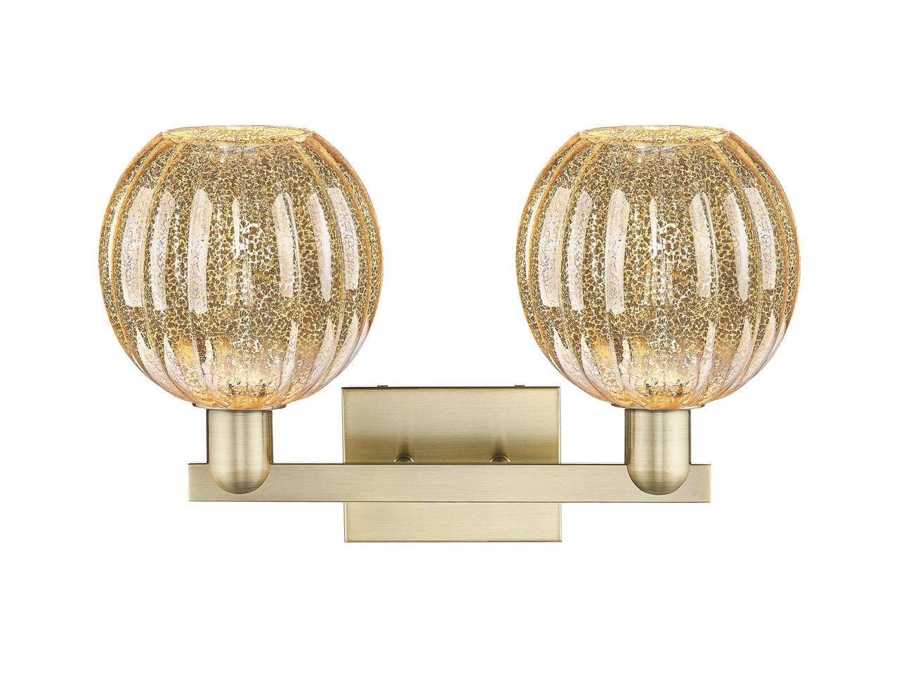 INNOVATIONS 716-2W-AB-G458-7ME Preston 2-Light Bath Vanity Light Antique Brass