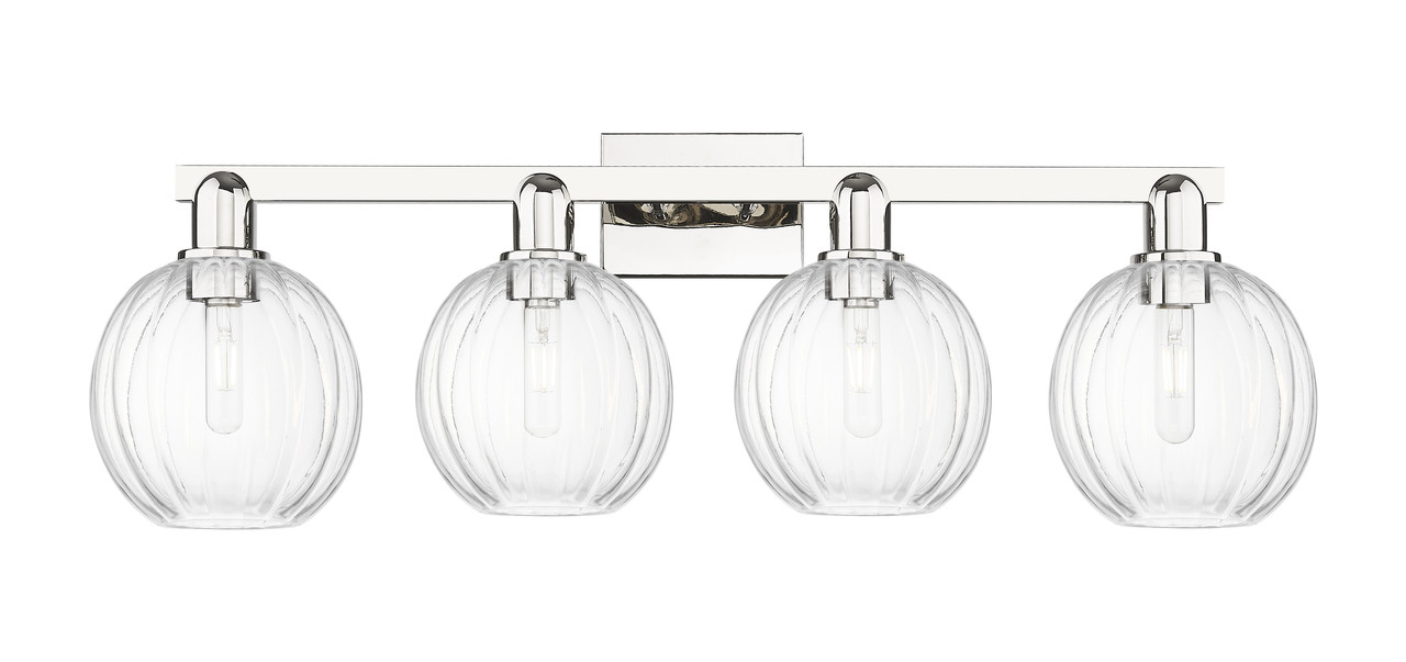INNOVATIONS 716-4W-PN-G458-7CL Preston 4-Light Bath Vanity Light Polished Nickel