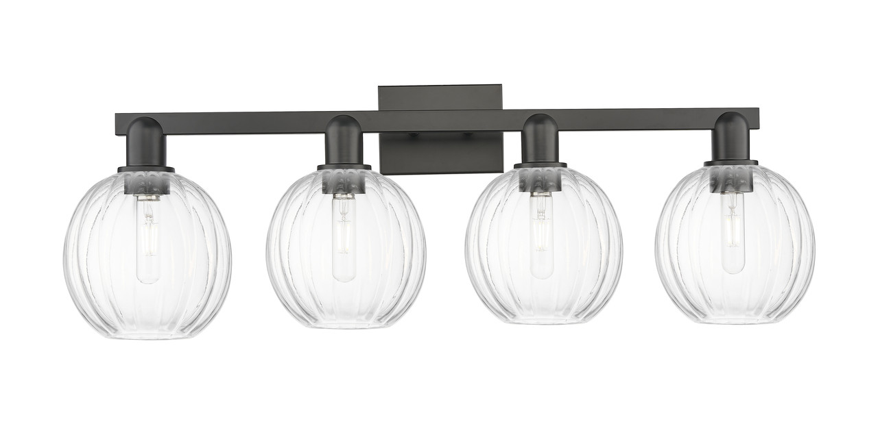 INNOVATIONS 716-4W-BK-G458-7CL Preston 4-Light Bath Vanity Light Matte Black