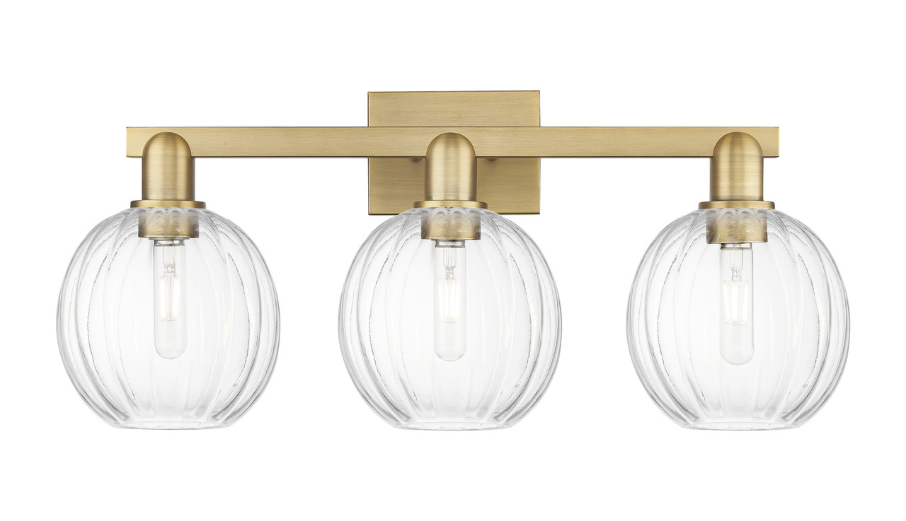 INNOVATIONS 716-3W-BB-G458-7CL Preston 3-Light Bath Vanity Light Brushed Brass