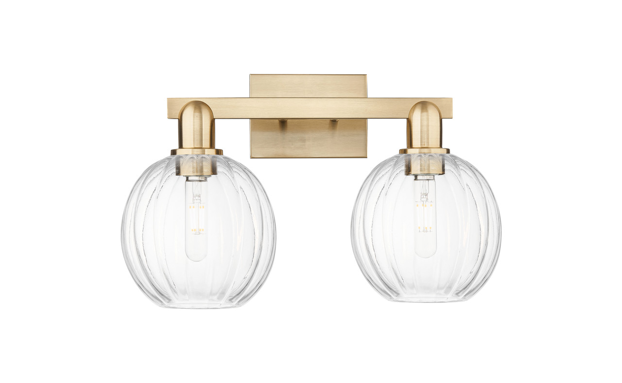 INNOVATIONS 716-2W-CB-G458-7CL Preston 2-Light Bath Vanity Light Champagne Bronze