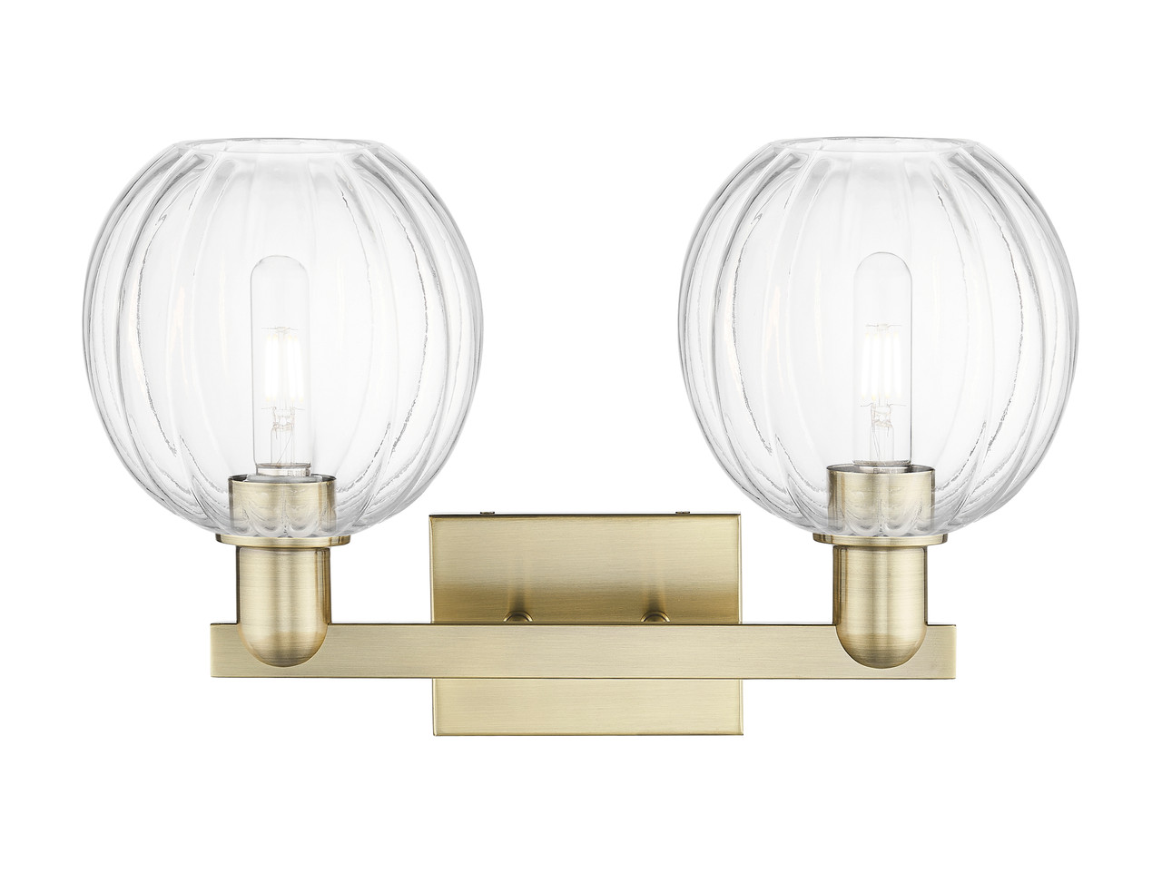 INNOVATIONS 716-2W-AB-G458-7CL Preston 2-Light Bath Vanity Light Antique Brass