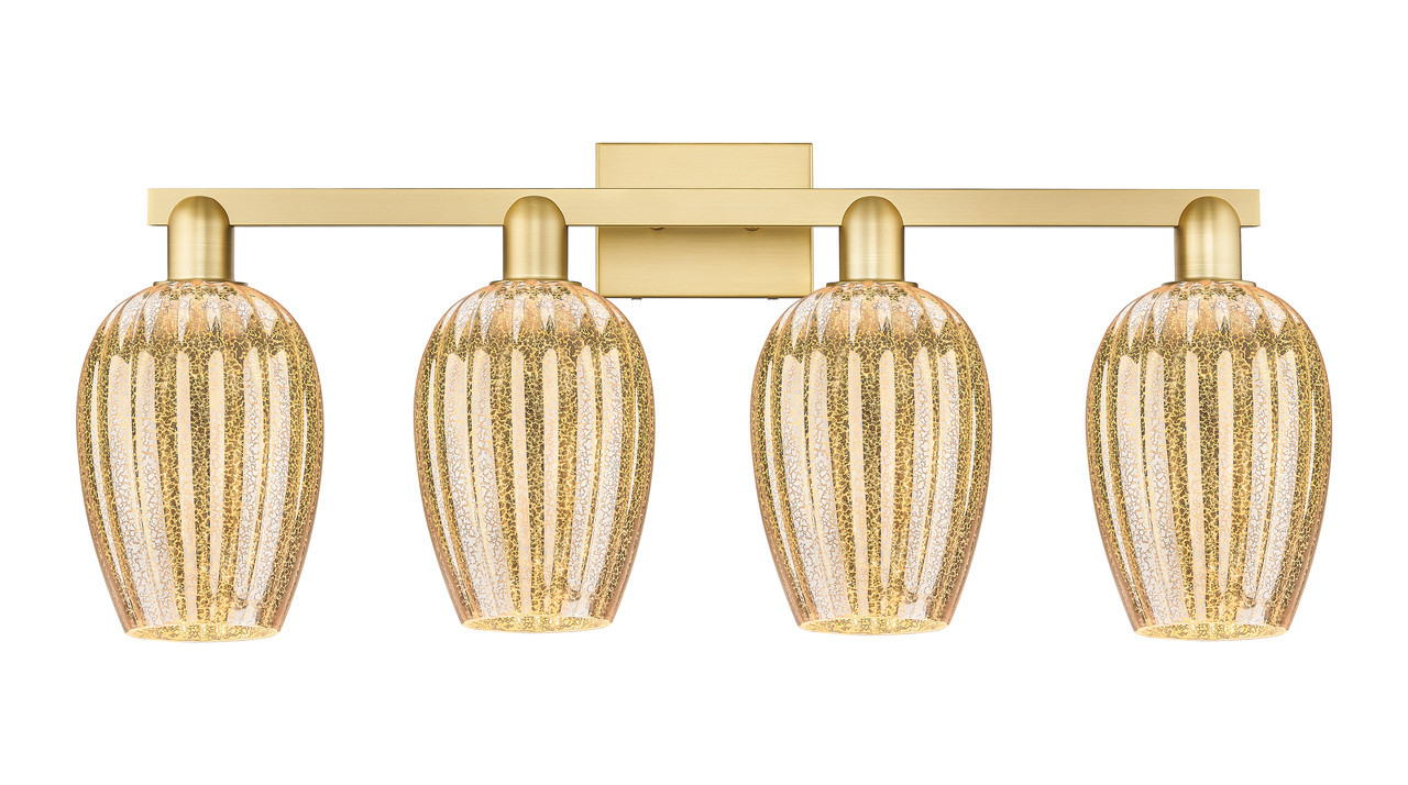 INNOVATIONS 716-4W-SG-G457-6ME Preston 4-Light Bath Vanity Light Satin Gold