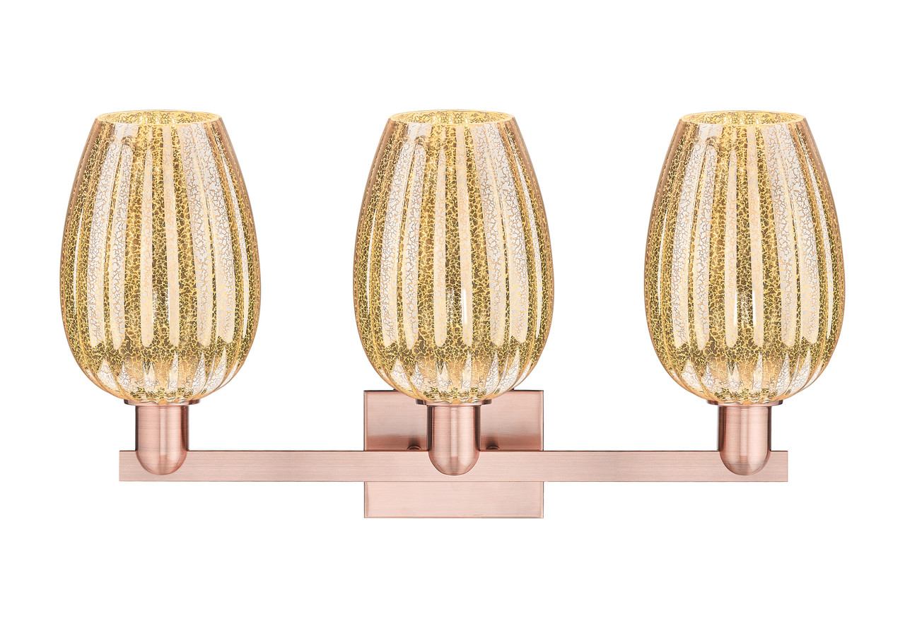 INNOVATIONS 716-3W-AC-G457-6ME Preston 3-Light Bath Vanity Light Antique Copper