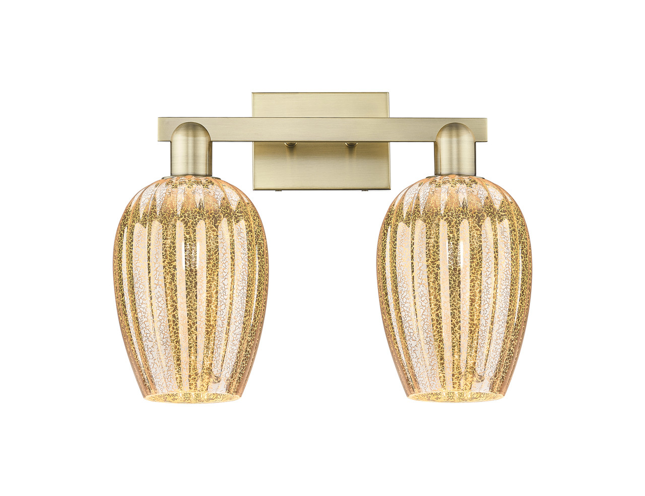 INNOVATIONS 716-2W-AB-G457-6ME Preston 2-Light Bath Vanity Light Antique Brass