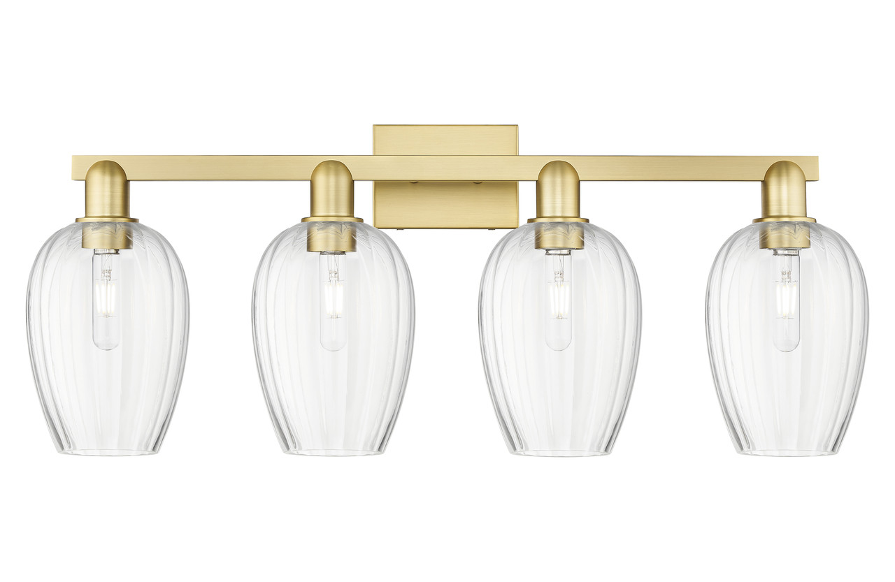 INNOVATIONS 716-4W-SG-G457-6CL Preston 4-Light Bath Vanity Light Satin Gold