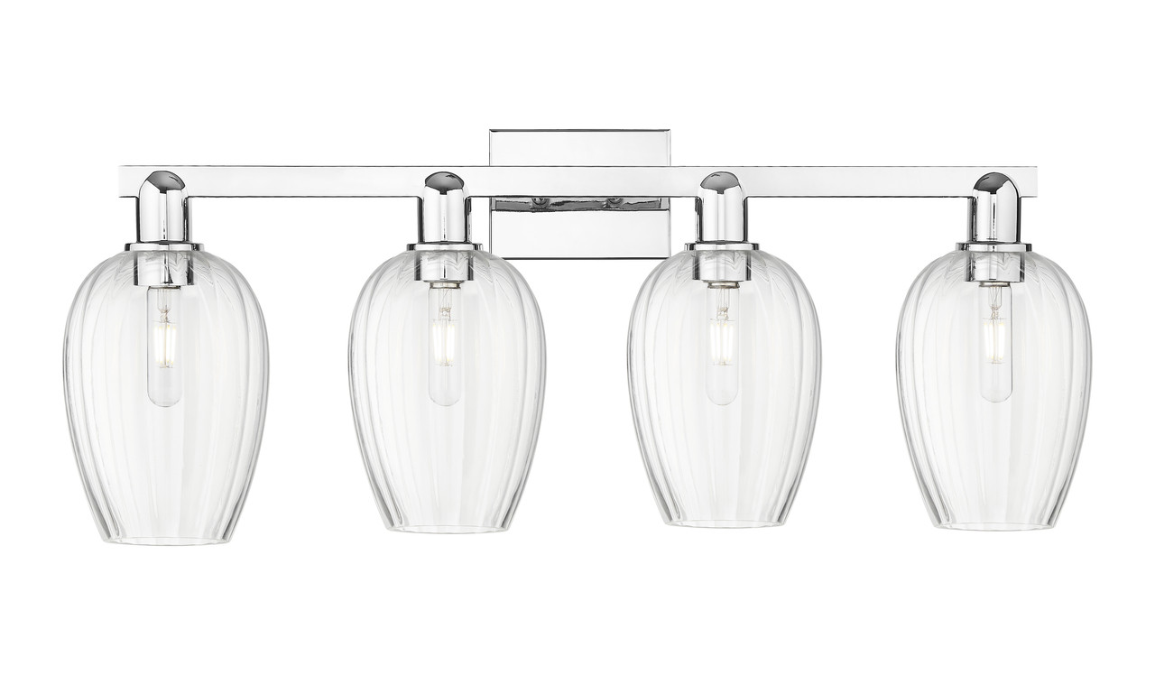 INNOVATIONS 716-4W-PC-G457-6CL Preston 4-Light Bath Vanity Light Polished Chrome