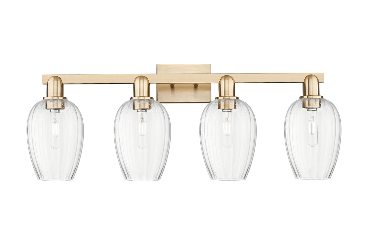 INNOVATIONS 716-4W-CB-G457-6CL Preston 4-Light Bath Vanity Light Champagne Bronze