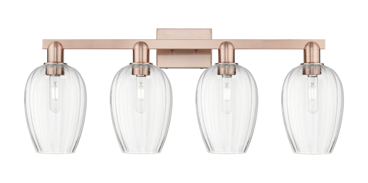 INNOVATIONS 716-4W-AC-G457-6CL Preston 4-Light Bath Vanity Light Antique Copper