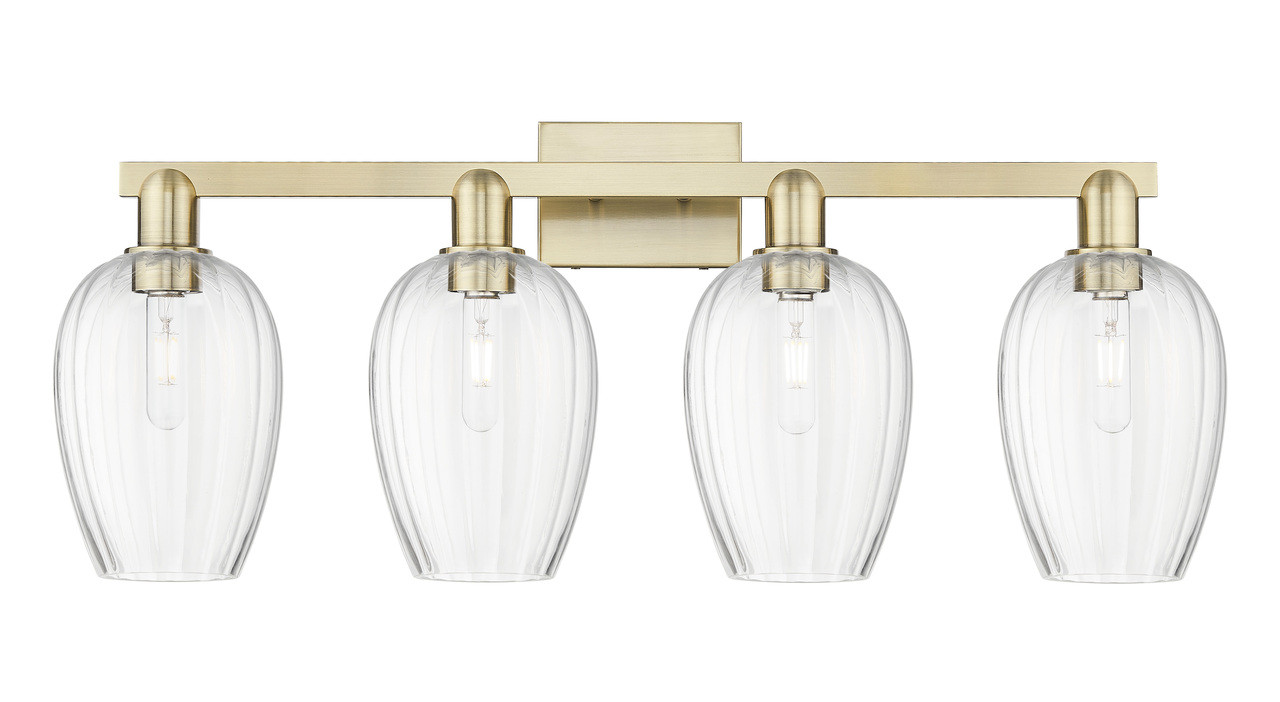 INNOVATIONS 716-4W-AB-G457-6CL Preston 4-Light Bath Vanity Light Antique Brass