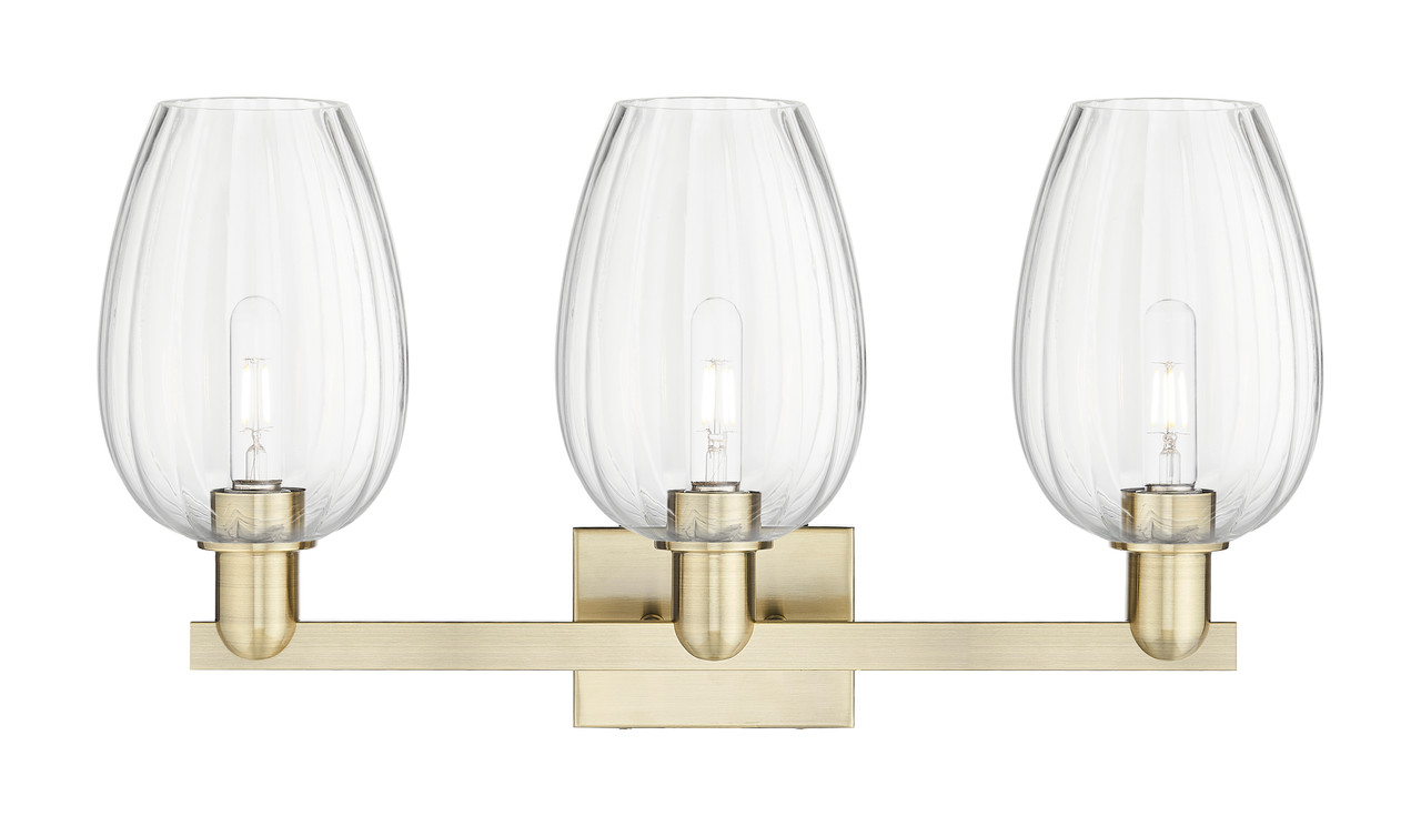 INNOVATIONS 716-3W-AB-G457-6CL Preston 3-Light Bath Vanity Light Antique Brass