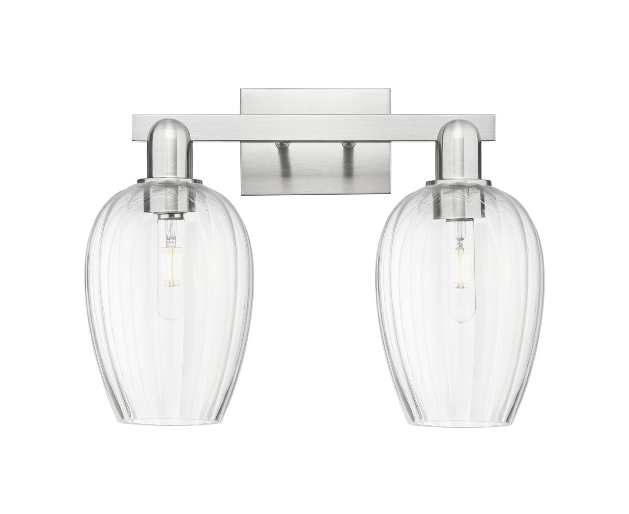 INNOVATIONS 716-2W-SN-G457-6CL Preston 2-Light Bath Vanity Light Brushed Satin Nickel