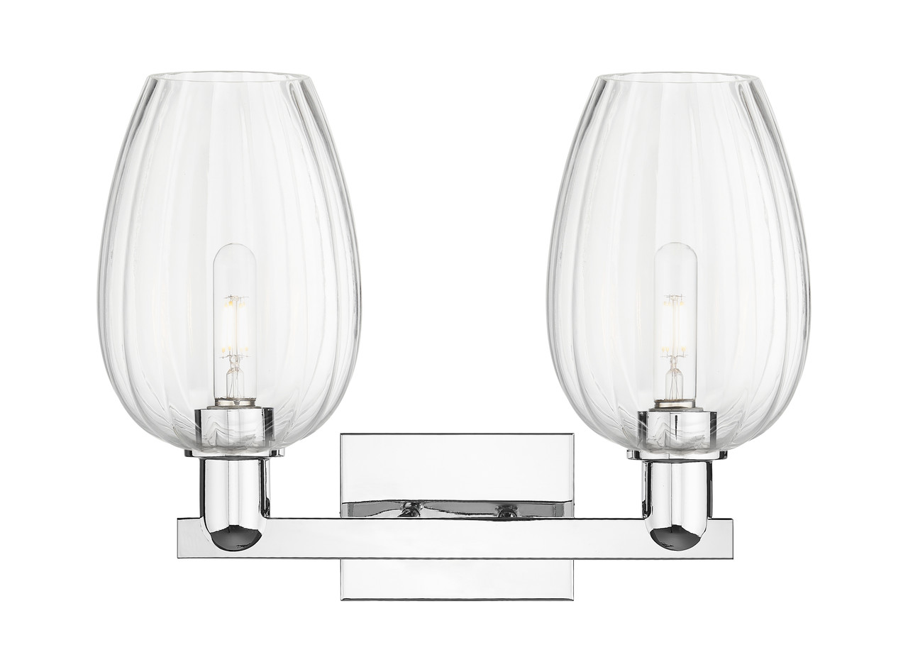 INNOVATIONS 716-2W-PC-G457-6CL Preston 2-Light Bath Vanity Light Polished Chrome