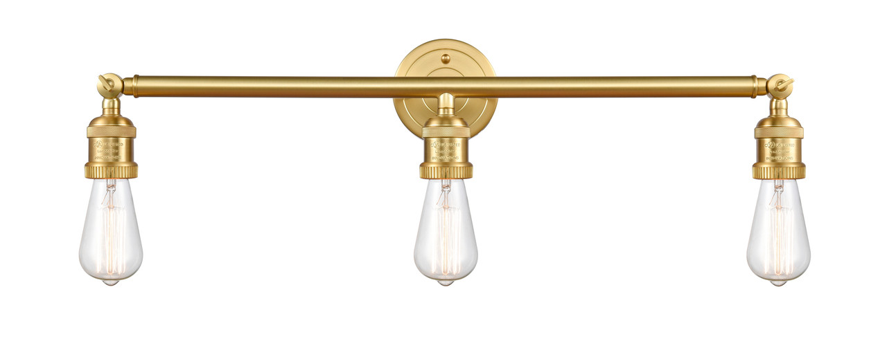 INNOVATIONS 205-SG-G208-8 Beacon 3-Light Bath Vanity Light Satin Gold