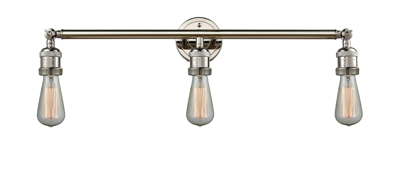 INNOVATIONS 205-PN-G208-8 Beacon 3-Light Bath Vanity Light Polished Nickel