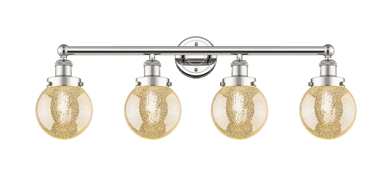 INNOVATIONS 616-4W-PN-G208-6 Beacon 4-Light Bath Vanity Light Polished Nickel