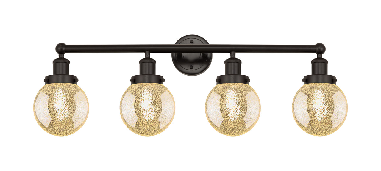 INNOVATIONS 616-4W-OB-G208-6 Beacon 4-Light Bath Vanity Light Oil Rubbed Bronze