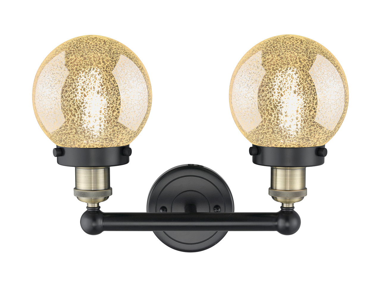INNOVATIONS 616-2W-BAB-G208-6 Beacon 2-Light Bath Vanity Light Black Antique Brass