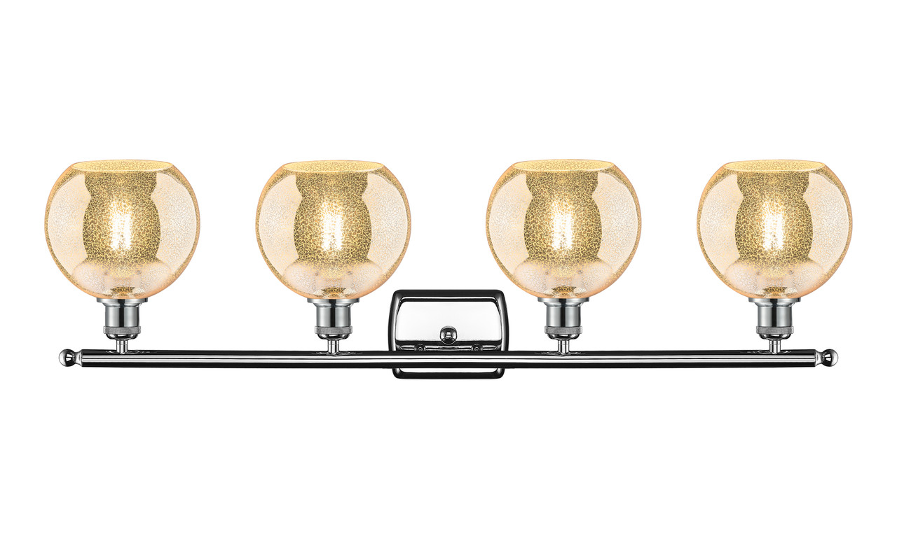 INNOVATIONS 516-4W-PC-G128-8 Athens 4-Light Bath Vanity Light Polished Chrome