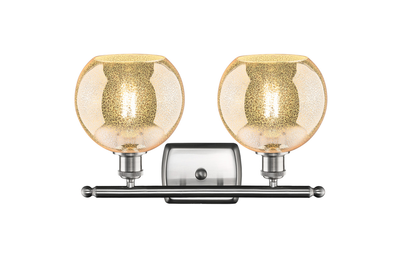 INNOVATIONS 516-2W-SN-G128-8 Athens 2-Light Bath Vanity Light Brushed Satin Nickel