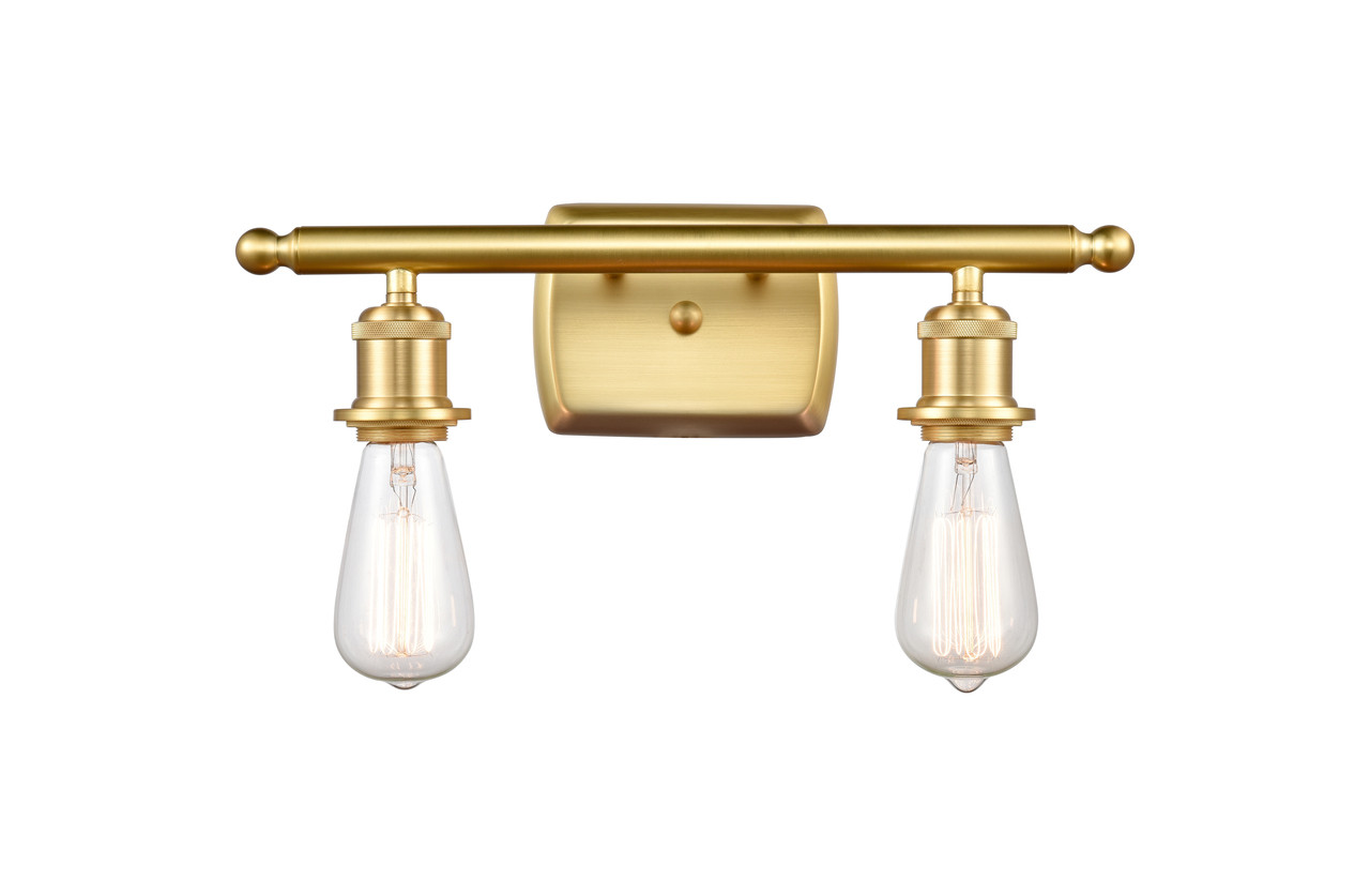 INNOVATIONS 516-2W-SG-G128-8 Athens 2-Light Bath Vanity Light Satin Gold