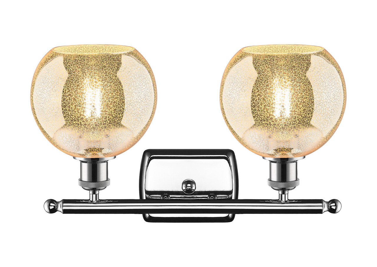 INNOVATIONS 516-2W-PC-G128-8 Athens 2-Light Bath Vanity Light Polished Chrome