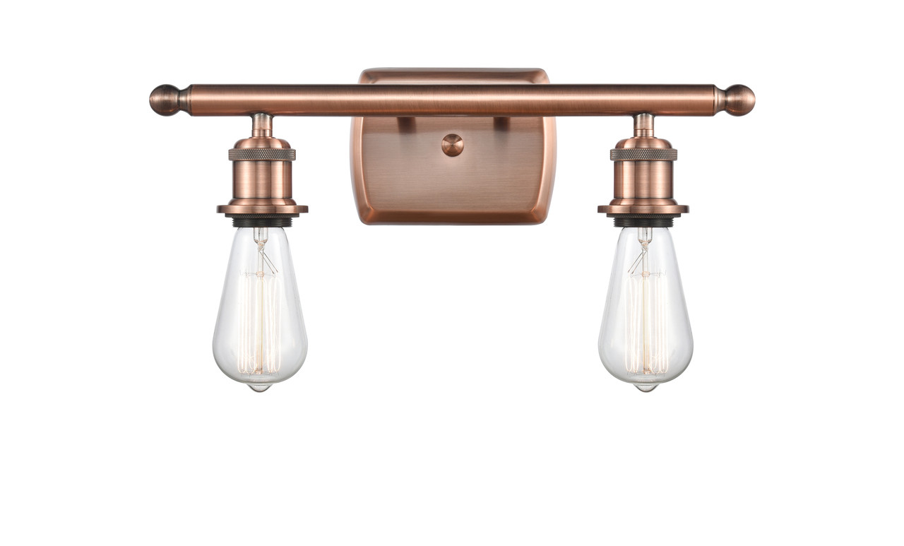 INNOVATIONS 516-2W-AC-G128-8 Athens 2-Light Bath Vanity Light Antique Copper