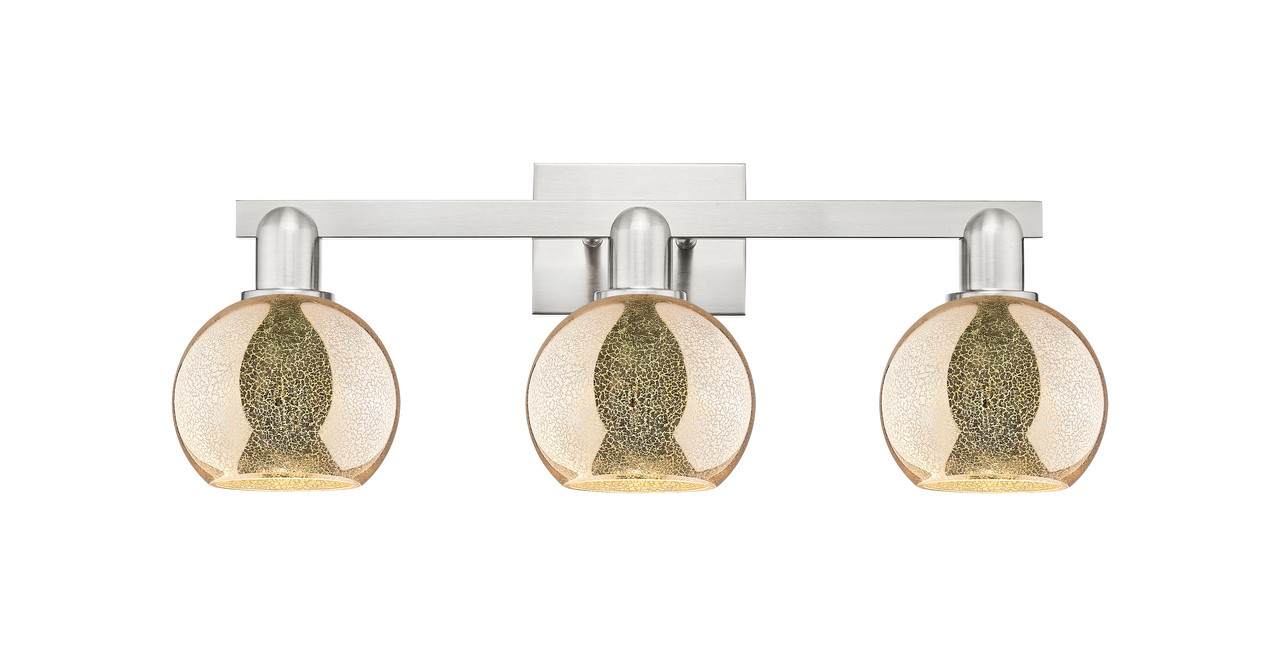 INNOVATIONS 716-3W-SN-G128-6 Athens 3-Light Bath Vanity Light Brushed Satin Nickel