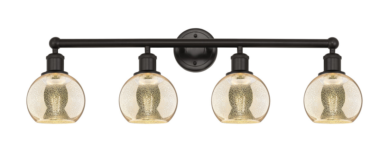 INNOVATIONS 616-4W-OB-G128-6 Athens 4-Light Bath Vanity Light Oil Rubbed Bronze