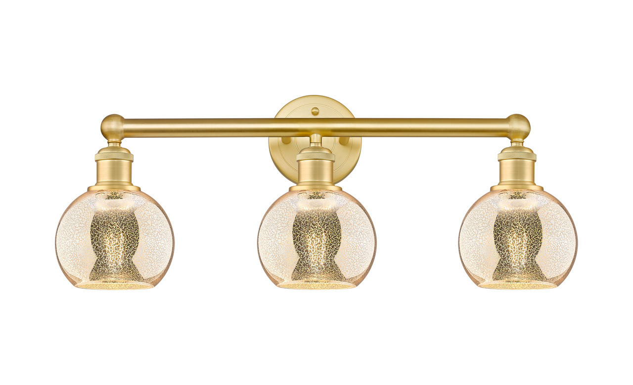 INNOVATIONS 616-3W-SG-G128-6 Athens 3-Light Bath Vanity Light Satin Gold