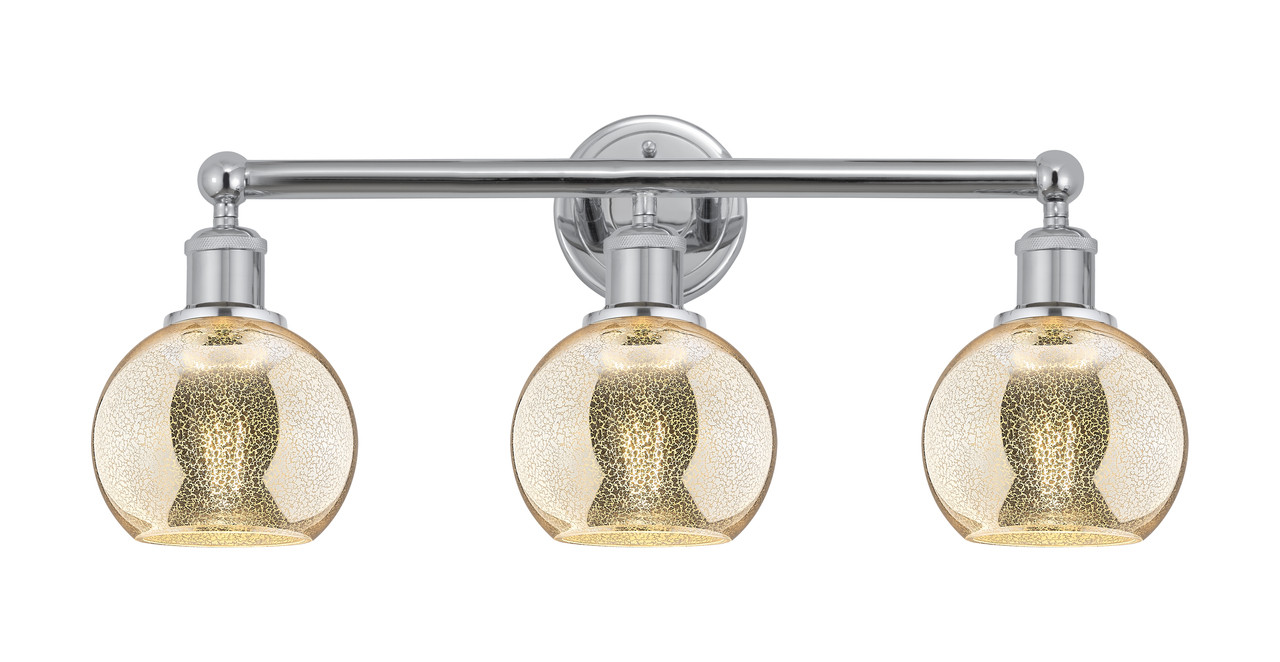 INNOVATIONS 616-3W-PC-G128-6 Athens 3-Light Bath Vanity Light Polished Chrome