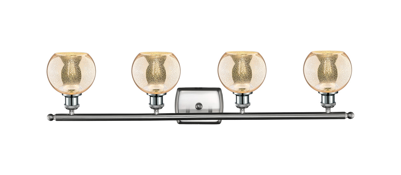 INNOVATIONS 516-4W-SN-G128-6 Athens 4-Light Bath Vanity Light Brushed Satin Nickel