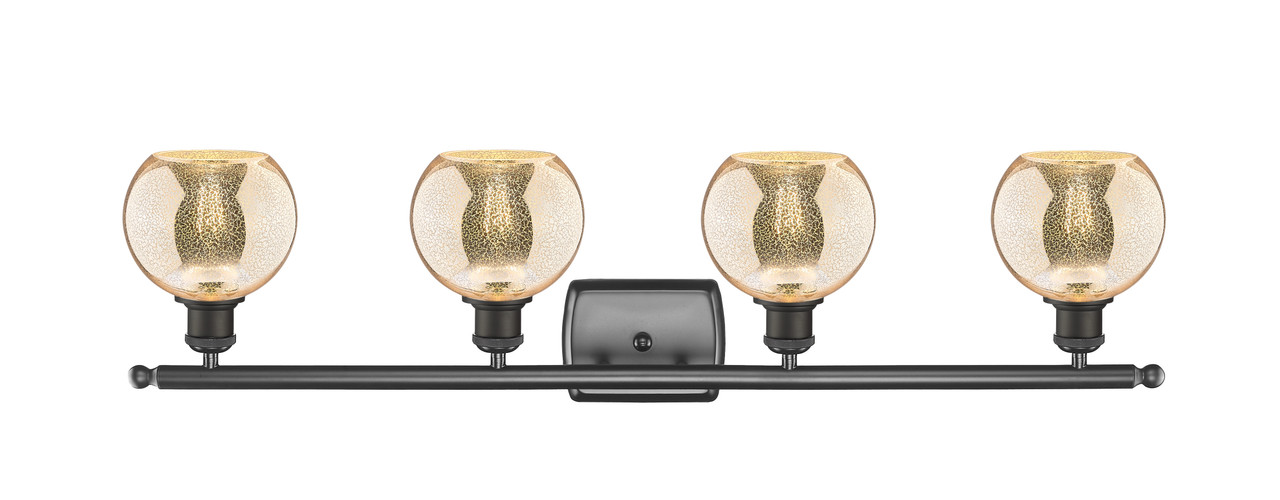 INNOVATIONS 516-4W-OB-G128-6 Athens 4-Light Bath Vanity Light Oil Rubbed Bronze
